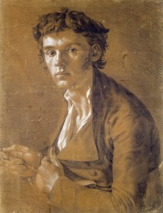 Självporträtt, 1802 (brun och vit krita på papper)